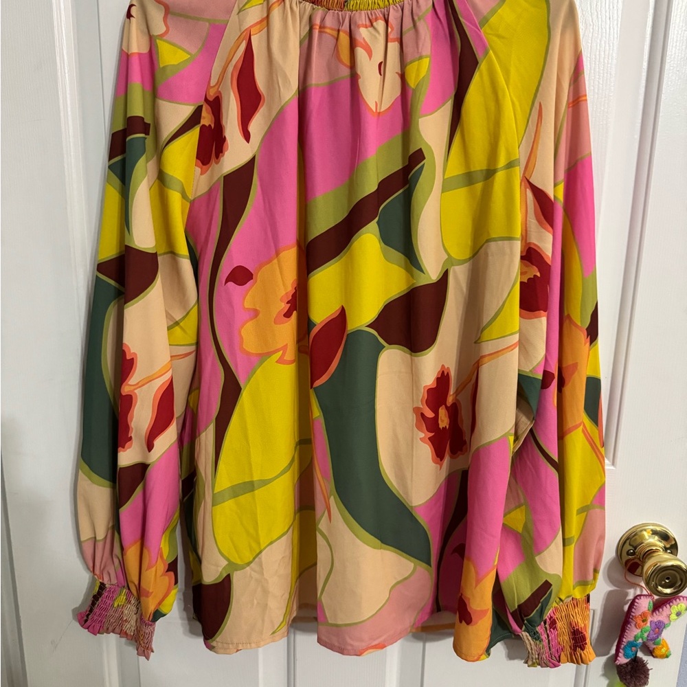 Apple Multicolor Floral Fabric